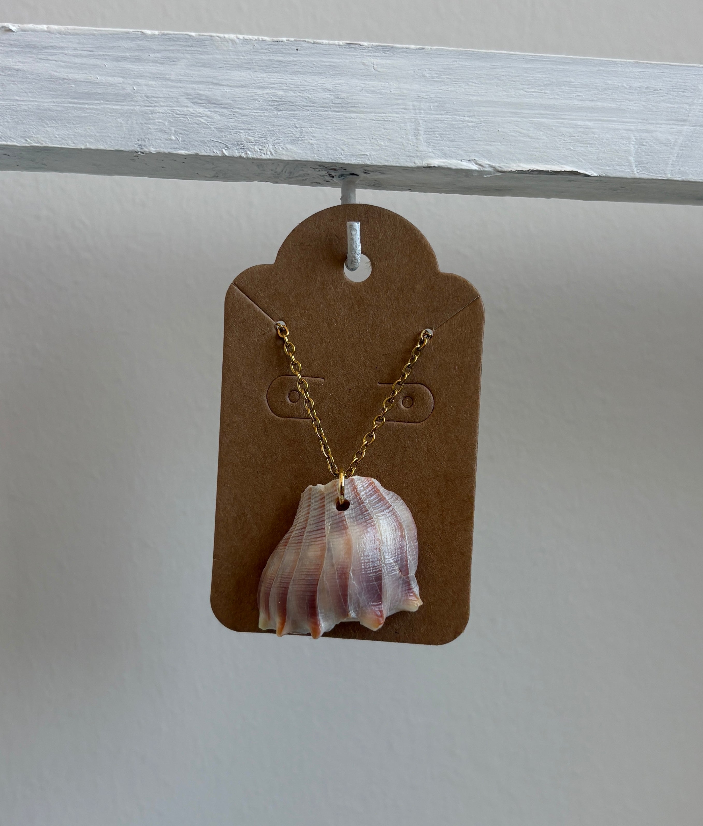 Florida Broken Whelk Shell 16”  Necklace