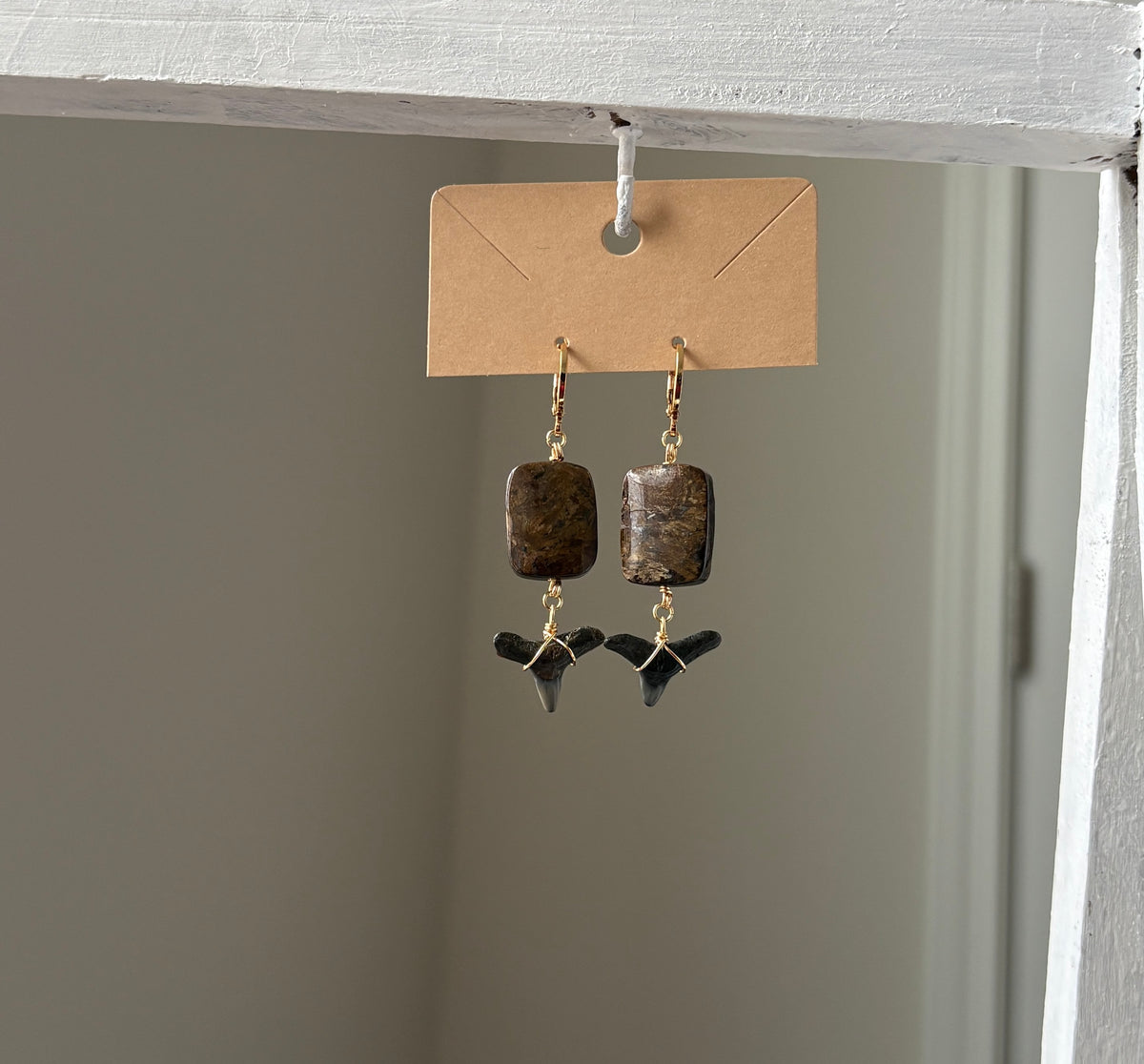Florida Shark Tooth Dangle Earrings