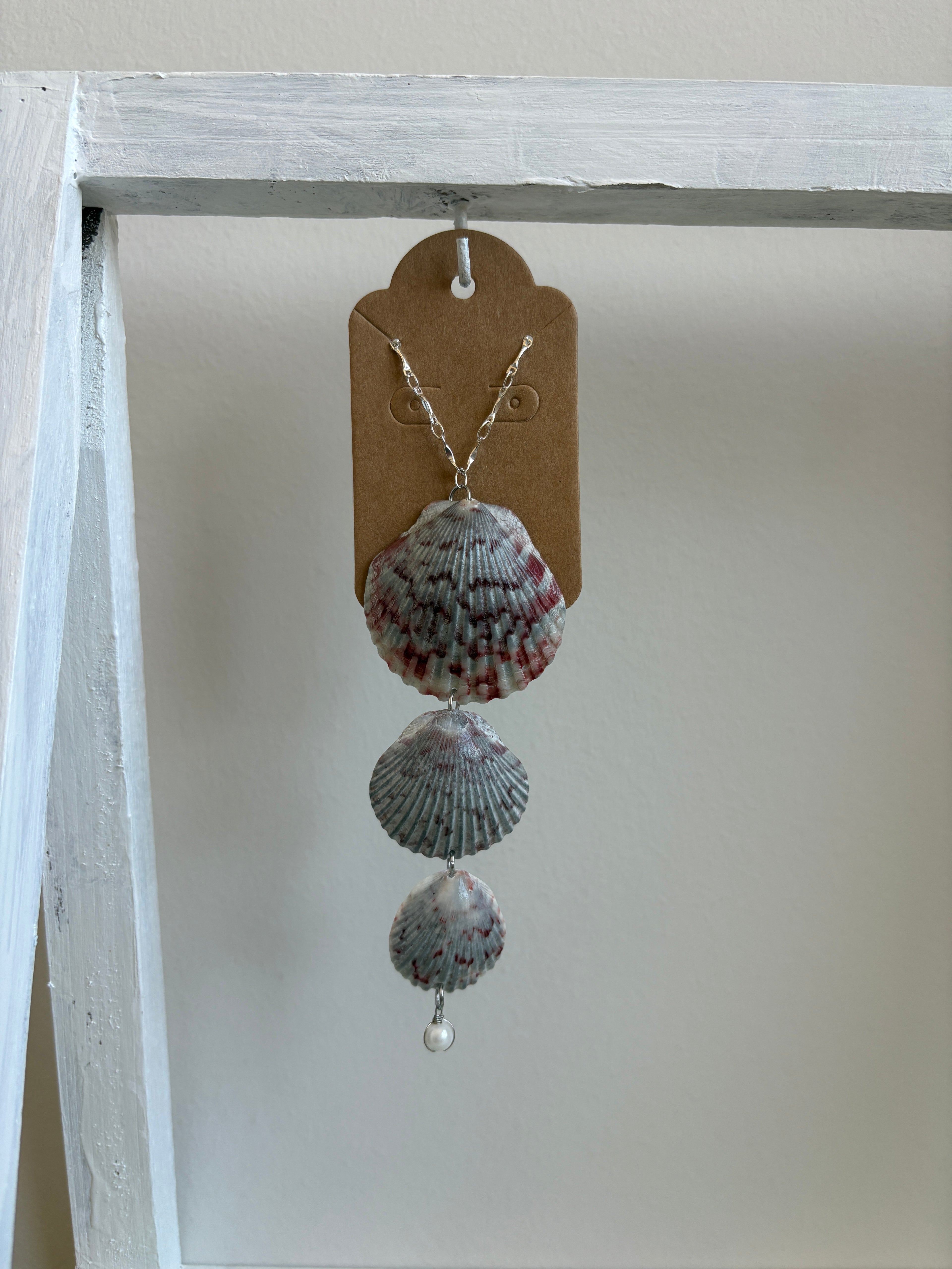 Florida 3 Tier Scallop Shell 16” Long Necklace