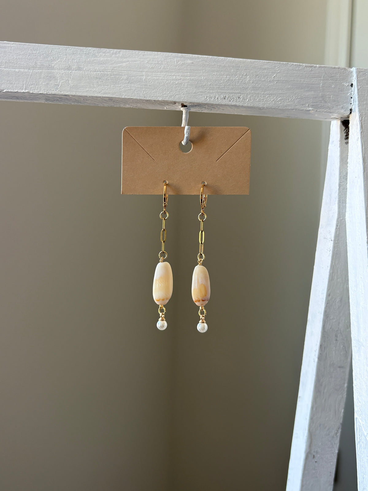 Florida Olive Shell Dangle Earrings